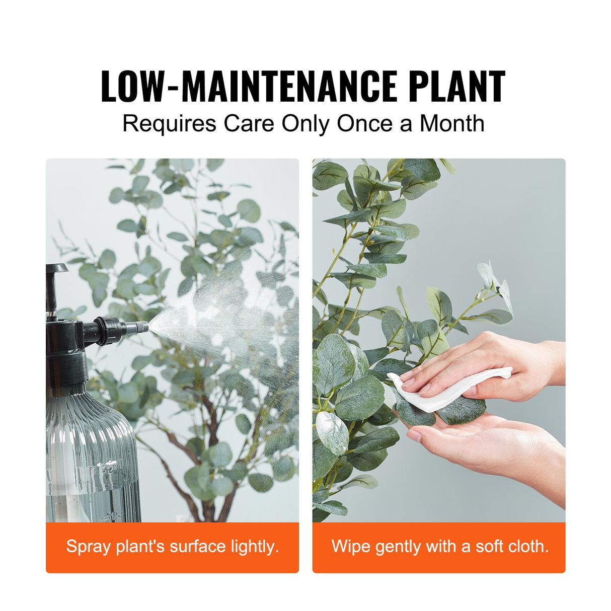 VEVOR Artificial Eucalyptus Tree, 15.2cm Tall Faux Plant, Secure PE Material & Anti-Tip Tilt Protection Low-Maintenance Plant, Lifelike Green Fake Potted Tree for Home Office Decor Indoor Outdoor