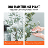 VEVOR Artificial Eucalyptus Tree, 15.2cm Tall Faux Plant, Secure PE Material & Anti-Tip Tilt Protection Low-Maintenance Plant, Lifelike Green Fake Potted Tree for Home Office Decor Indoor Outdoor - Rear View