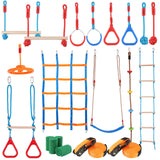 VEVOR Ninja Warrior Obstacle Course for Kids, 2 x 18.3 m Weatherproof Slacklines, 500lbs Weight Capacity Monkey Line, Outdoor Playset Equipment, Backyard Toys Training Equipment Set with 14 Obstacles - Extra Image
