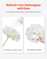 VEVOR Artificial Flowers, 105 pcs Real Looking White Silk Fake Hydrangea Bulk, White Faux Bridal Shower with Stems for DIY Wedding Bouquets, Home Centerpieces Arrangements, Party Tables Decorations - 45-Degree Angle