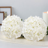 VEVOR Artificial Flowers, 105 pcs Real Looking White Silk Fake Hydrangea Bulk, White Faux Bridal Shower with Stems for DIY Wedding Bouquets, Home Centerpieces Arrangements, Party Tables Decorations - Low Angle