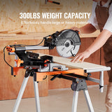 VEVOR Miter Saw Stand 300lbs Load Capacity Steel Collapsible Stand for Miter Saw - 45-Degree Angle