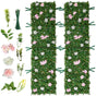 Artificial Luxury‌ Flower Wall Backdrop, 2 PCS, Each Panel 61 x 243.8 cm, Gorgeous 3D Silk Floral Backdrop Pet Friendly, Easy Installation Flower Wall Panel for Wedding, Event, Party, Home Decor