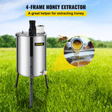 VEVOR 4 Frame Electric Honey Extractor Beekeeping 120 W Motor 2 Clear Lids - Front View