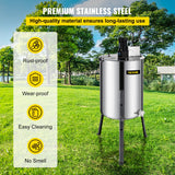 VEVOR 4 Frame Electric Honey Extractor Beekeeping 120 W Motor 2 Clear Lids