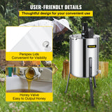 VEVOR 4 Frame Electric Honey Extractor Beekeeping 120 W Motor 2 Clear Lids - Rear View