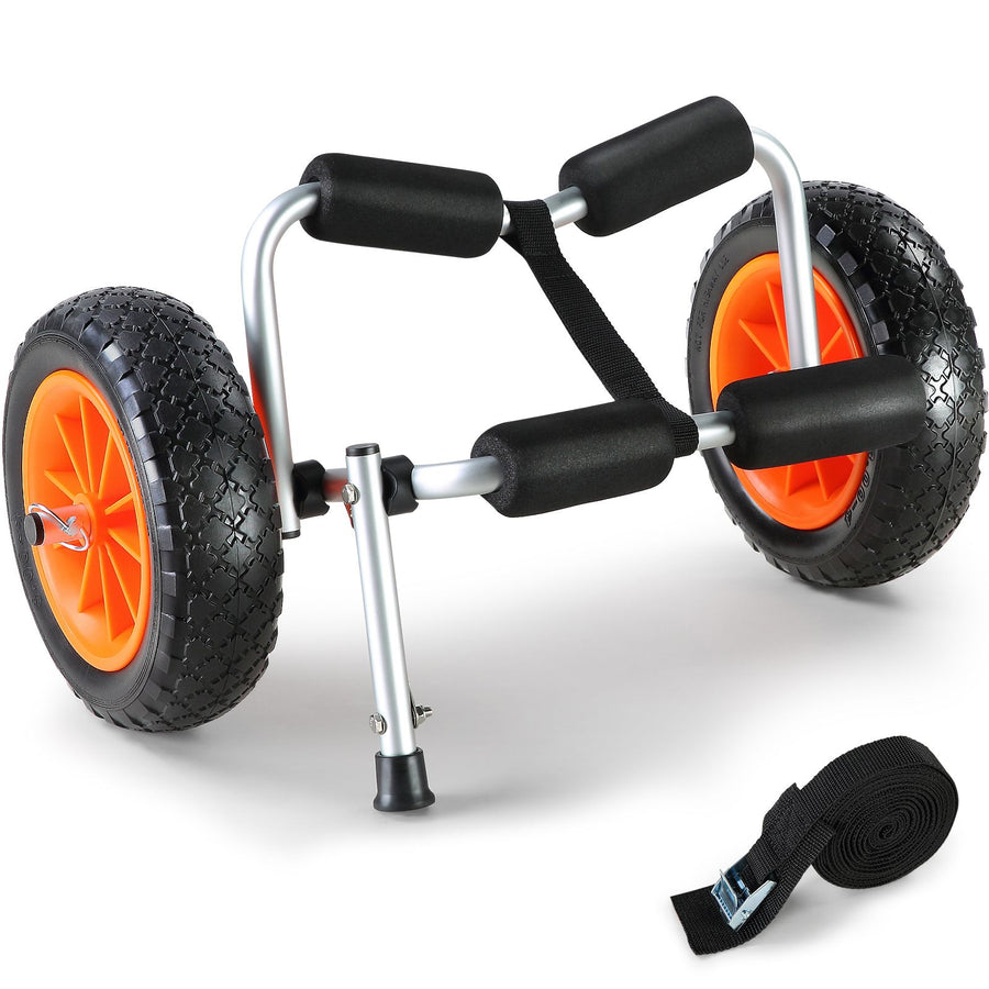 Foldable Kayak Cart Canoe Boat Carrier 250lbs Load with 10'' Solid Tires