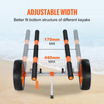 Adjustable Kayak Cart Canoe Boat Carrier 450lbs Load with 12'' Solid Tires