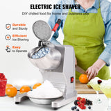 VEVOR Ice Crushers Machine, 220lbs Per Hour Electric Snow Cone Maker with 4 Blades, 300W Electric Ice Crusher with Cover and Bowl for Home and
