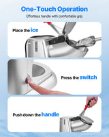 VEVOR Commercial Ice Crusher 100KG/H Electric Snow Cone Maker Shaved Ice Silver - Top-Down View