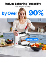 VEVOR Commercial Ice Crusher 100KG/H Electric Snow Cone Maker Shaved Ice Silver - 45-Degree Angle