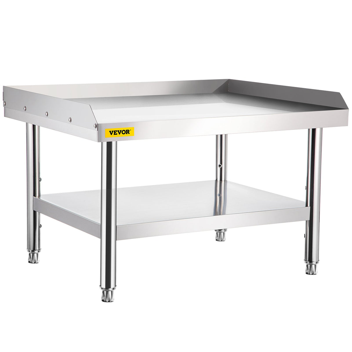 VEVOR Stainless Steel Equipment Grill Stand, 122 x 76 x 61cm Stainless Table, Grill Stand Table with Adjustable Storage Undershelf, Equipment Stand