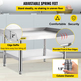 VEVOR Stainless Steel Equipment Grill Stand, 152x76x61 cm Stainless Table, Grill Stand Table with Adjustable Storage Undershelf, Equipment Stand Grill