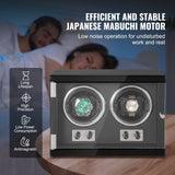VEVOR Watch Winder, Dual Watch Winder for Men's and Women's Automatic Watch, with 2 Super Quiet Japanese Mabuchi Motors, Blue LED Light and Adapter,