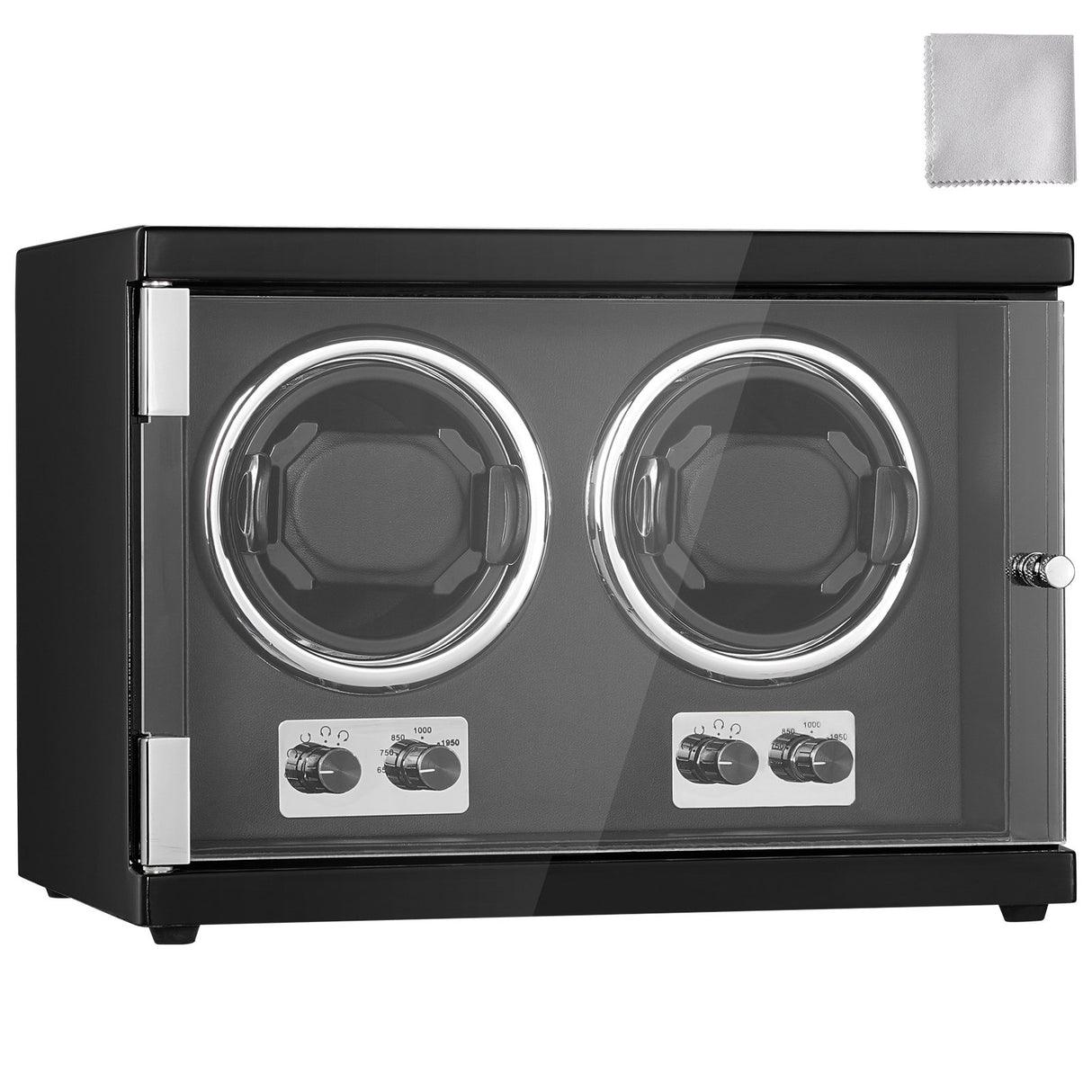VEVOR Watch Winder, Dual Watch Winder for Men's and Women's Automatic Watch, with 2 Super Quiet Japanese Mabuchi Motors, Blue LED Light and Adapter,