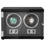 VEVOR Watch Winder, Dual Watch Winder for Men's and Women's Automatic Watch, with 2 Super Quiet Japanese Mabuchi Motors, Blue LED Light and Adapter,