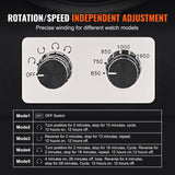 VEVOR Watch Winder, Watch Winder for 8 Men's and Women's Automatic Watches, with 8 Super Quiet Japanese Mabuchi Motors, Blue LED Light and Adapter, High-Density Board Shell and Black PU - Side View