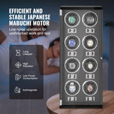 VEVOR Watch Winder, Watch Winder for 8 Men's and Women's Automatic Watches, with 8 Super Quiet Japanese Mabuchi Motors, Blue LED Light and Adapter, High-Density Board Shell and Black PU - Top-Down View