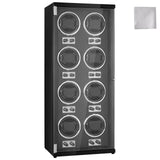 VEVOR Watch Winder, Watch Winder for 8 Men's and Women's Automatic Watches, with 8 Super Quiet Japanese Mabuchi Motors, Blue LED Light and Adapter,