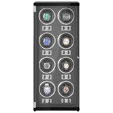 VEVOR Watch Winder, Watch Winder for 8 Men's and Women's Automatic Watches, with 8 Super Quiet Japanese Mabuchi Motors, Blue LED Light and Adapter, High-Density Board Shell and Black PU - Extra Image