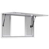 VEVOR Concession Window 1346x838 mm, Aluminum Alloy Service Window for Food Truck, Up to 85 Degrees Stand Serving Window with 4 Sliding Windows, Awning Door, and Drag Hook, for Concession Trailers