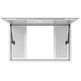 Concession Window 1346x838 mm, Aluminum Alloy Service Window for Food Truck, Up to 85 Degrees Stand Serving Window with 4 Sliding Windows, Awning Door, and Drag Hook, for Concession Trailers