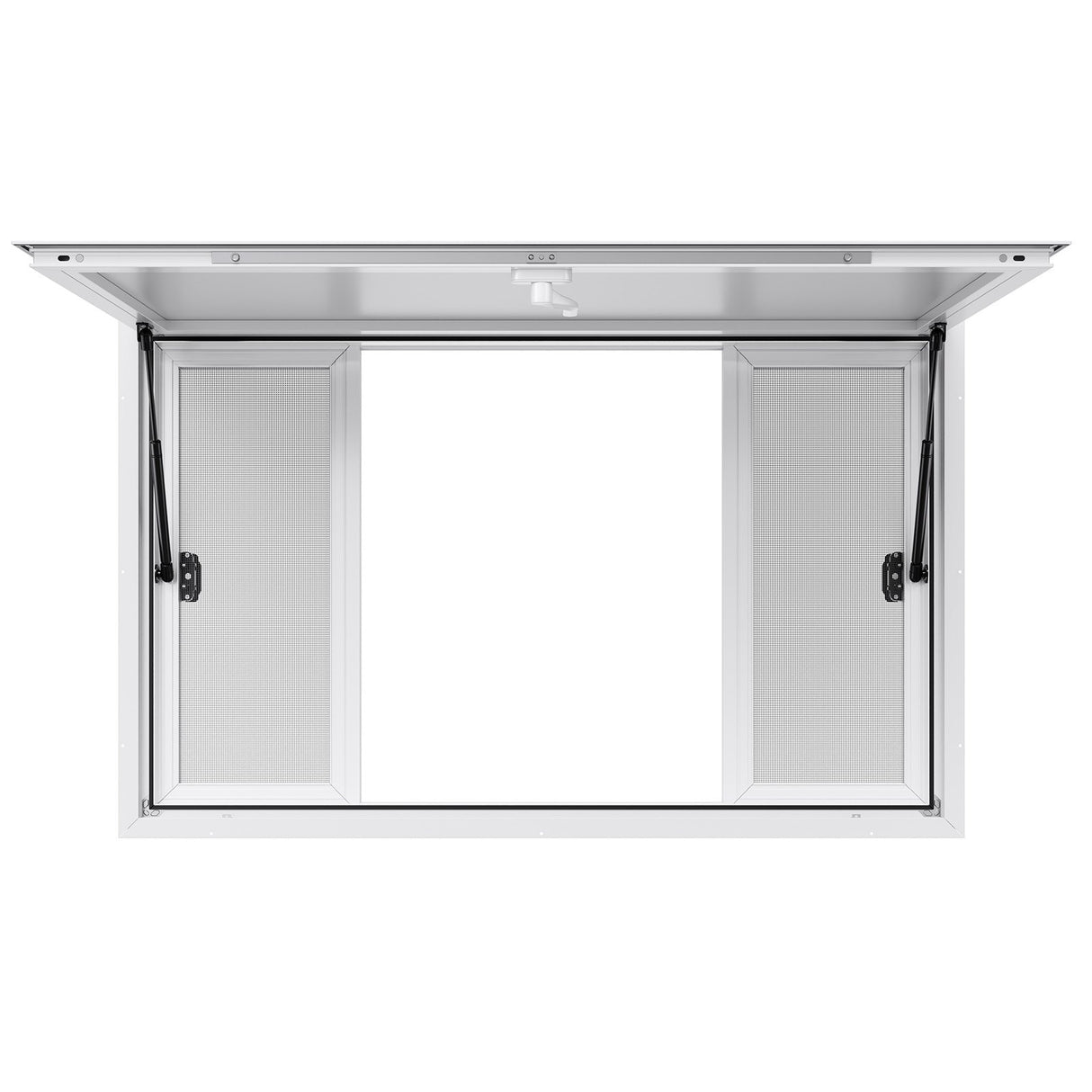 VEVOR Concession Window 1346x838 mm, Aluminum Alloy Service Window for Food Truck, Up to 85 Degrees Stand Serving Window with 4 Sliding Windows, Awning Door, and Drag Hook, for Concession Trailers