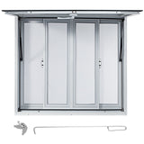 VEVOR Concession Window, 91.4 x 91.4 cm Aluminum Alloy Food Truck Service Window with 4 Horizontal Sliding Screen Windows & Awning Door & Drag Hook,