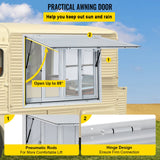 VEVOR Concession Window, 91.4 x 91.4 cm Aluminum Alloy Food Truck Service Window with 4 Horizontal Sliding Screen Windows & Awning Door & Drag Hook,