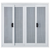 VEVOR Concession Window, 91.4 x 91.4 cm Aluminum Alloy Food Truck Service Window with 4 Horizontal Sliding Screen Windows & Awning Door & Drag Hook, Serving Window for Food Trucks Concession Trailers - Extra Image