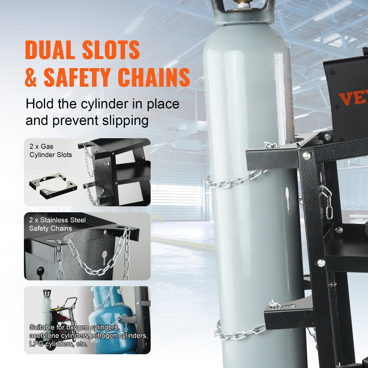 VEVOR Welding Cart, 3-Tier Welder Cart Heavy Duty with 400 Lbs Weight Capacity, 360° Swivel Wheels,