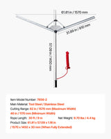 VEVOR Lake Weed Cutter Pond Aquatic Plant Cutting Tool with 1.57 m Max Cut Width - Close-Up Angle