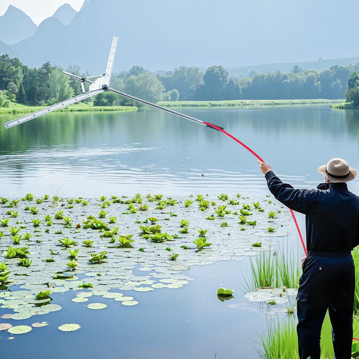 VEVOR Lake Weed Cutter Pond Aquatic Plant Cutting Tool with 1.57 m Max Cut Width