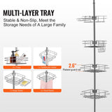 VEVOR 42" to 114" High Shower Corner Caddy Tension Pole Rust-Proof Tension Pole