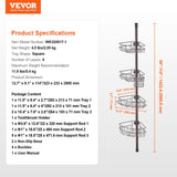 VEVOR 56" to 114" High Shower Corner Caddy Tension Pole Rust-Proof Tension Pole