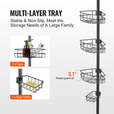 VEVOR 39" to 125" High Shower Corner Caddy Tension Pole Rust-Proof Tension Pole