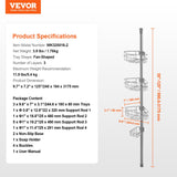 VEVOR 39" to 125" High Shower Corner Caddy Tension Pole Rust-Proof Tension Pole