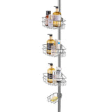 VEVOR 39" to 125" High Shower Corner Caddy Tension Pole Rust-Proof Tension Pole