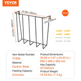 VEVOR Livestock Hay Feeder 2 Packs 24 Gallons Wall Mounted Goat Hay Rack - Close-Up Angle