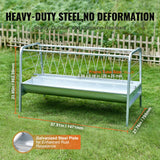 Livestock Hay Feeder, 2 in 1 Grain & Hay Feeder, 80-Gallon Capacity Pasture Feeder, 59