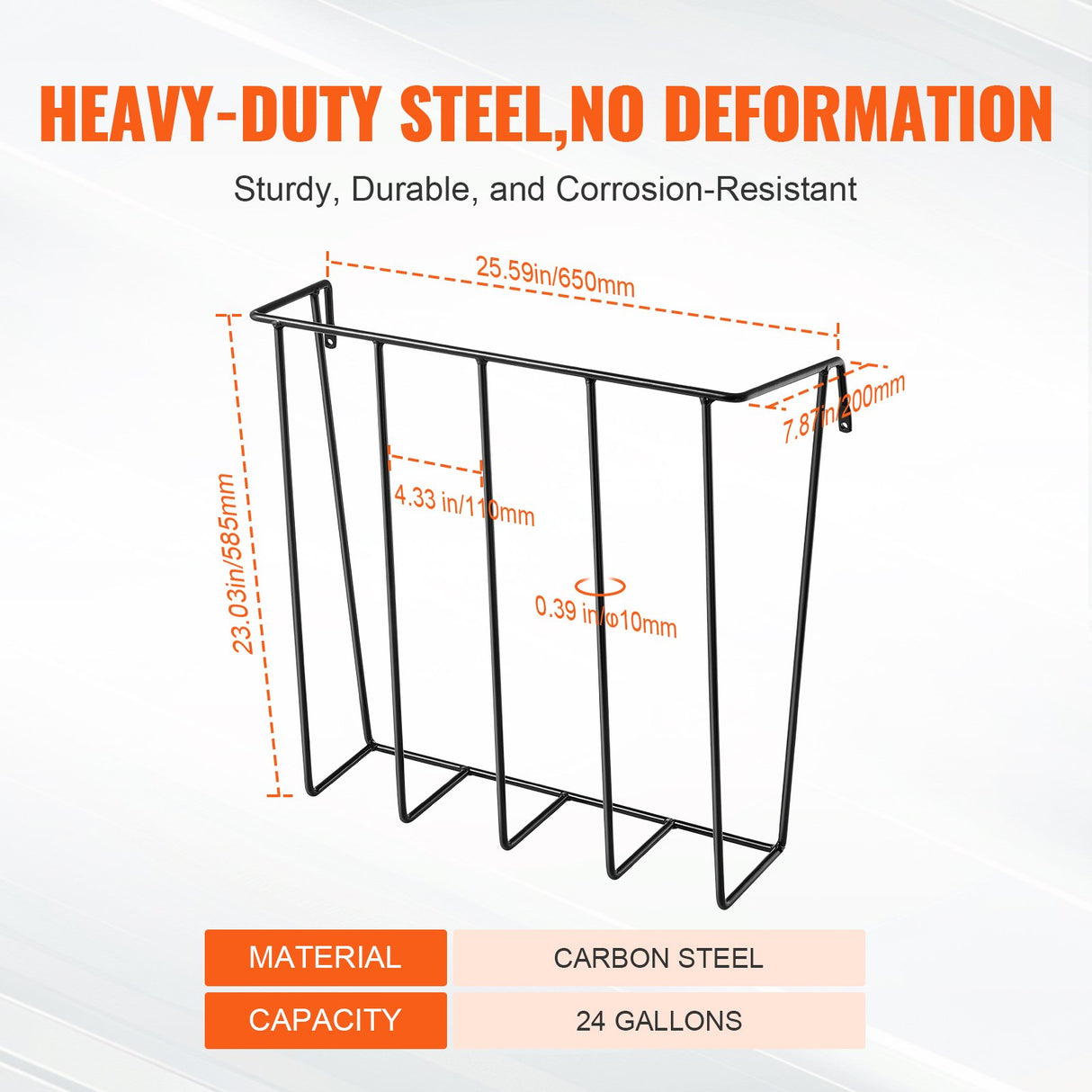 VEVOR Livestock Hay Feeder 24 Gallons Wall Mounted Goat Hay Rack for Horses