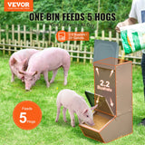 VEVOR Hog Feeder 2.2 Bushel Metal Double Door Pig Feeder Feeding up to 5 Hogs - Front View