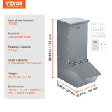 VEVOR Hog Feeder 2.2 Bushel Metal Double Door Pig Feeder Feeding up to 5 Hogs - Close-Up Angle