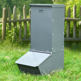 VEVOR Hog Feeder 2.2 Bushel Metal Double Door Pig Feeder Feeding up to 5 Hogs - Low Angle