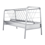 Livestock Hay Feeder, 2 in 1 Grain & Hay Feeder, 300L Capacity, 147 cm Long Goat Pasture Feeding with Deeper Feeding Pan, Heavy Duty Steel Grain Holder for Sheep Sheds, Farms, Horse Barns, Yards