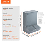 VEVOR Hog Feeder 3.7 Bushel Metal Double Door Pig Feeder Feeding up to 8 Hogs - Rear View
