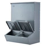VEVOR Hog Feeder 3.7 Bushel Metal Double Door Pig Feeder Feeding up to 8 Hogs - Low Angle