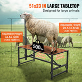 VEVOR Goat & Sheep Stand, 51x23 inch Livestock Stand, Metal Livestock Milking and Shearing Stand 21" to 33" Adjustable Height, with Headpiece and Nose