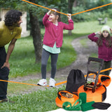 VEVOR Slackline Kit with Training Line, 18.3m Backyard Slack Line Equipment, Easy Setup Tight Rope for Kids Adults, Complete Slackline Set with Tree Protectors, Arm Trainer, Carry Bag, and Instruction - Low Angle