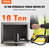 VEVOR 10 Ton Hydraulic Knockout Punch Kit, 1/2